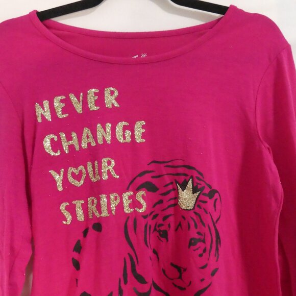 JUSTICE | 18/20 | Never Change Your Stripes Long Sleeve Graphic Tee - T-Shirt - Picture 4 of 15